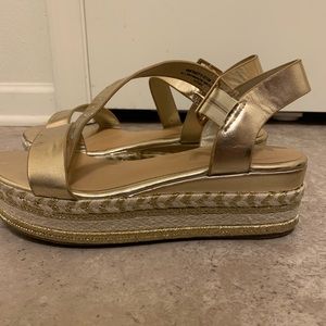 Gold platform sandals